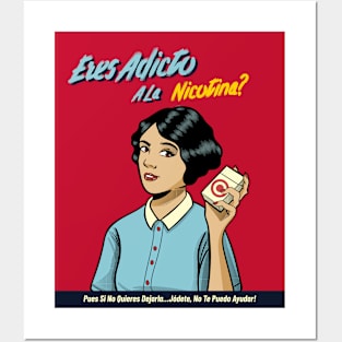 FUNNY NICOTINE DESIGN (Spanish) Posters and Art